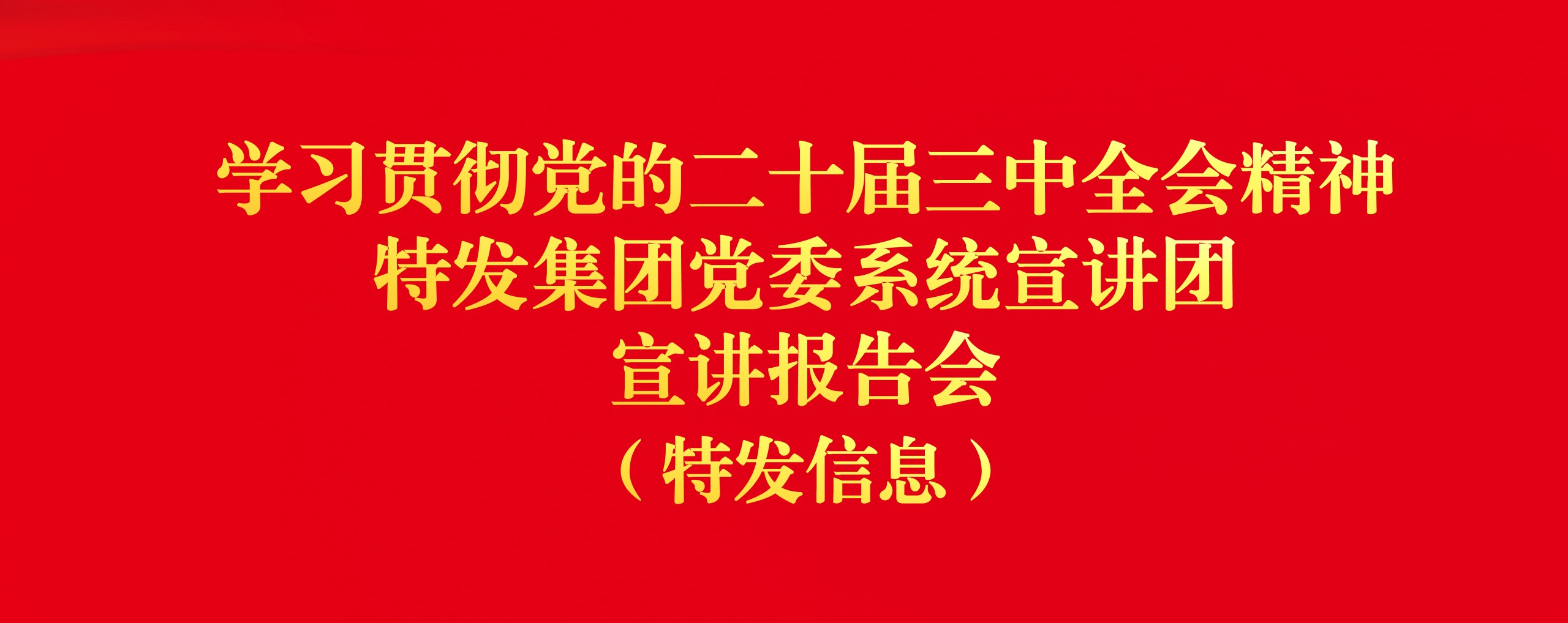 特發(fā)信息黨委舉行學習貫徹黨的二十屆 三中全會精神特發(fā)集團黨委系統(tǒng)宣講團宣講報告會